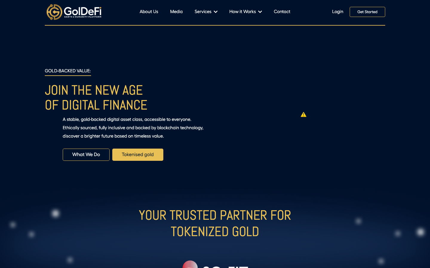 GoldeDeFi website